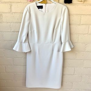 Donna Morgan White Cocktail Dress Bell Sleeves 8
